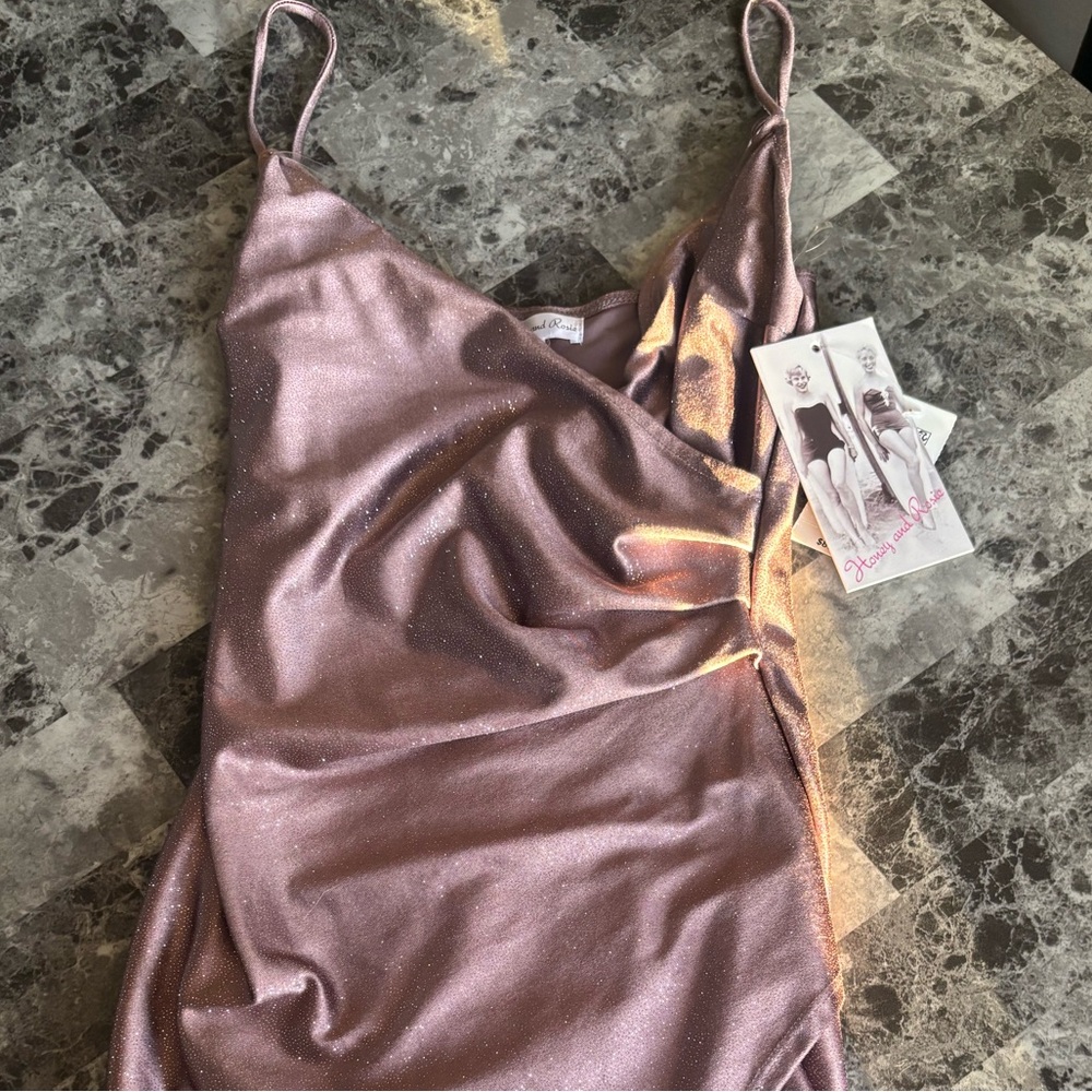 Honey and Rosie Dress in Shimmering Pink/Mauve